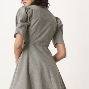 NWT Glamorous Short Sleeve Wrap Mini Dress in Micro Black Plaid Size L COTTON